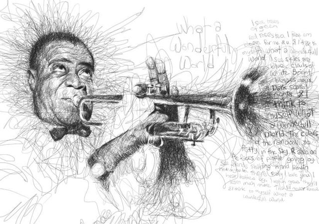 这是一个读写障碍的人画出的明星肖像，你有什么感想？--阿里百秀